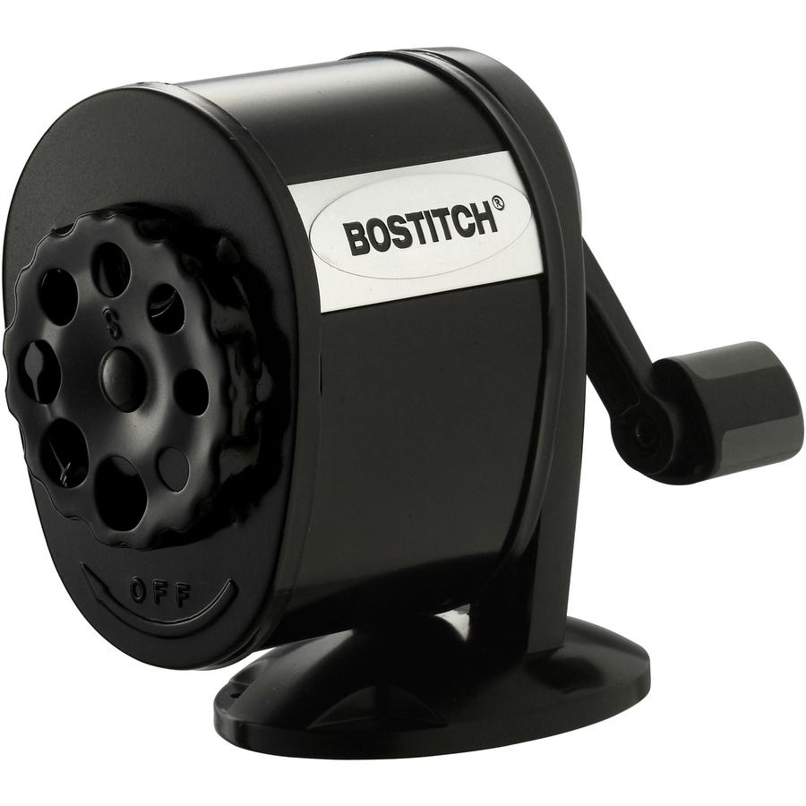 Bostitch Antimicrobial Manual Pencil Sharpener - Wall Mountable, Table Mountable - 8 Hole(s) - 4.3" Height x 2.5" Width - Metal - Black - 1 Each. Picture 4