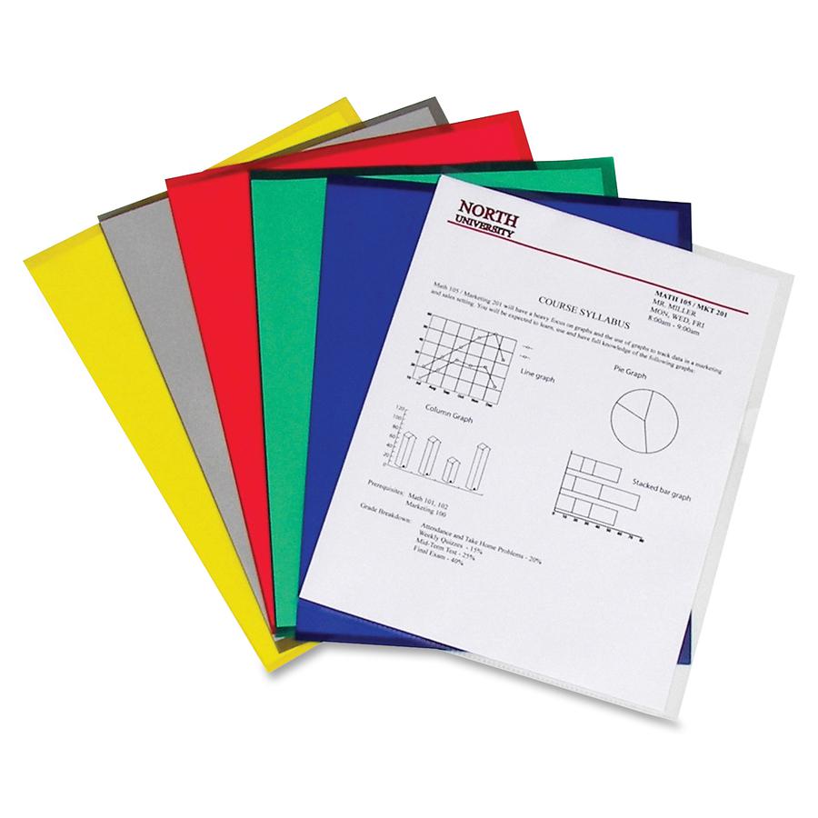 C-Line Poly Project Folders - Assorted Colors, Reduced Glare, 11 x 8-1/2, 25/BX, 62130. Picture 4