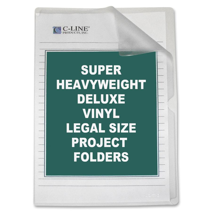 C-Line Deluxe Vinyl Project Folders - Legal Size, Non-glare, 14 x 8-1/2, 50/BX, 62139. Picture 3