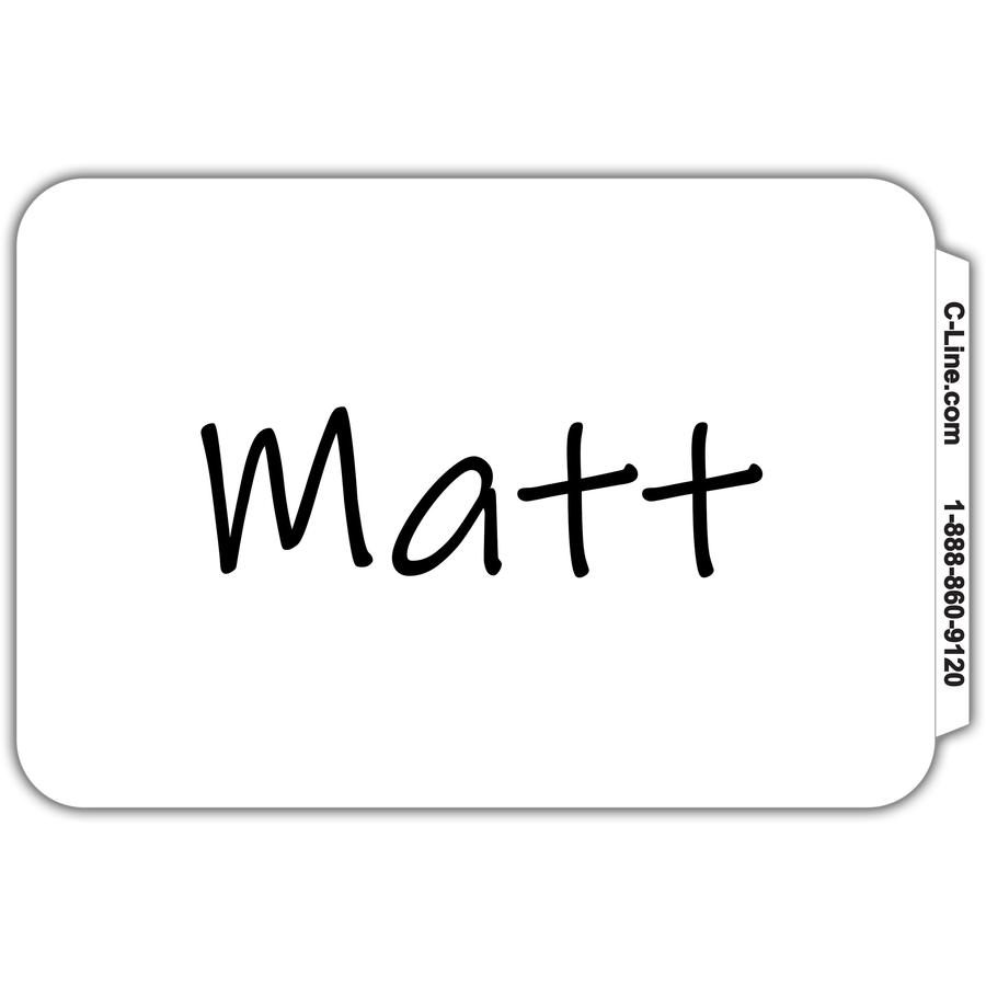 C-Line Self-Adhesive Name Tags - White, Peel & Stick, 3-1/2 x 2-1/4, 100/BX, 92277. Picture 2