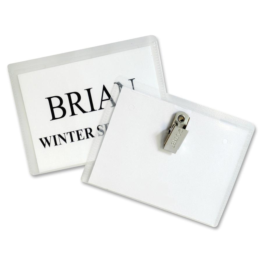 C-Line Clip Style Name Badge Holder Kit - Sealed Holders with Inserts, 4 x 3, 50/BX, 95543. Picture 2