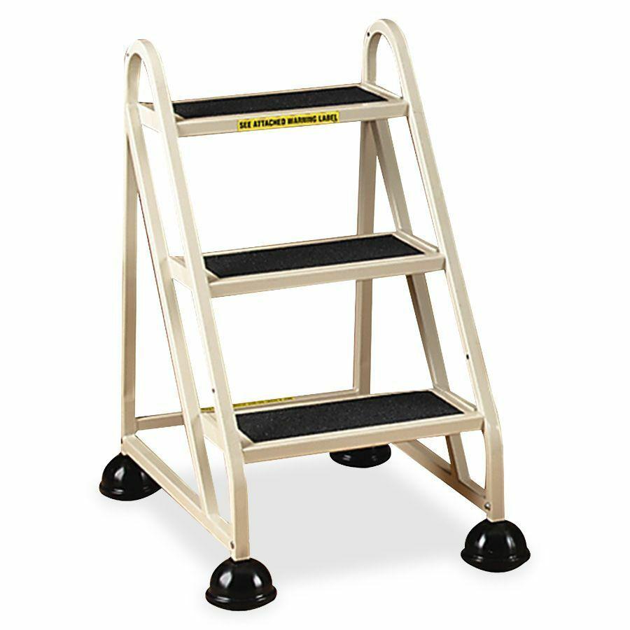 Cramer High-tensile Three-step Aluminum Ladder - 3 Step - 300 lb Load Capacity - 21.5" x 26.5" x 32.5" - Aluminum - Beige. Picture 2