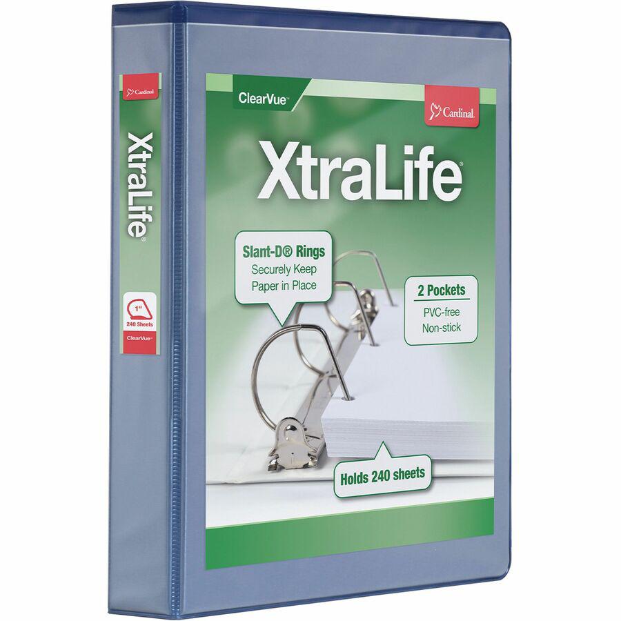 Cardinal Xtralife ClearVue Locking Slant-D Binders - 1 1/2" Binder Capacity - Letter - 8 1/2" x 11" Sheet Size - 375 Sheet Capacity - 1 3/5" Spine Width - 3 x D-Ring Fastener(s) - 2 Inside Front & Bac. Picture 8