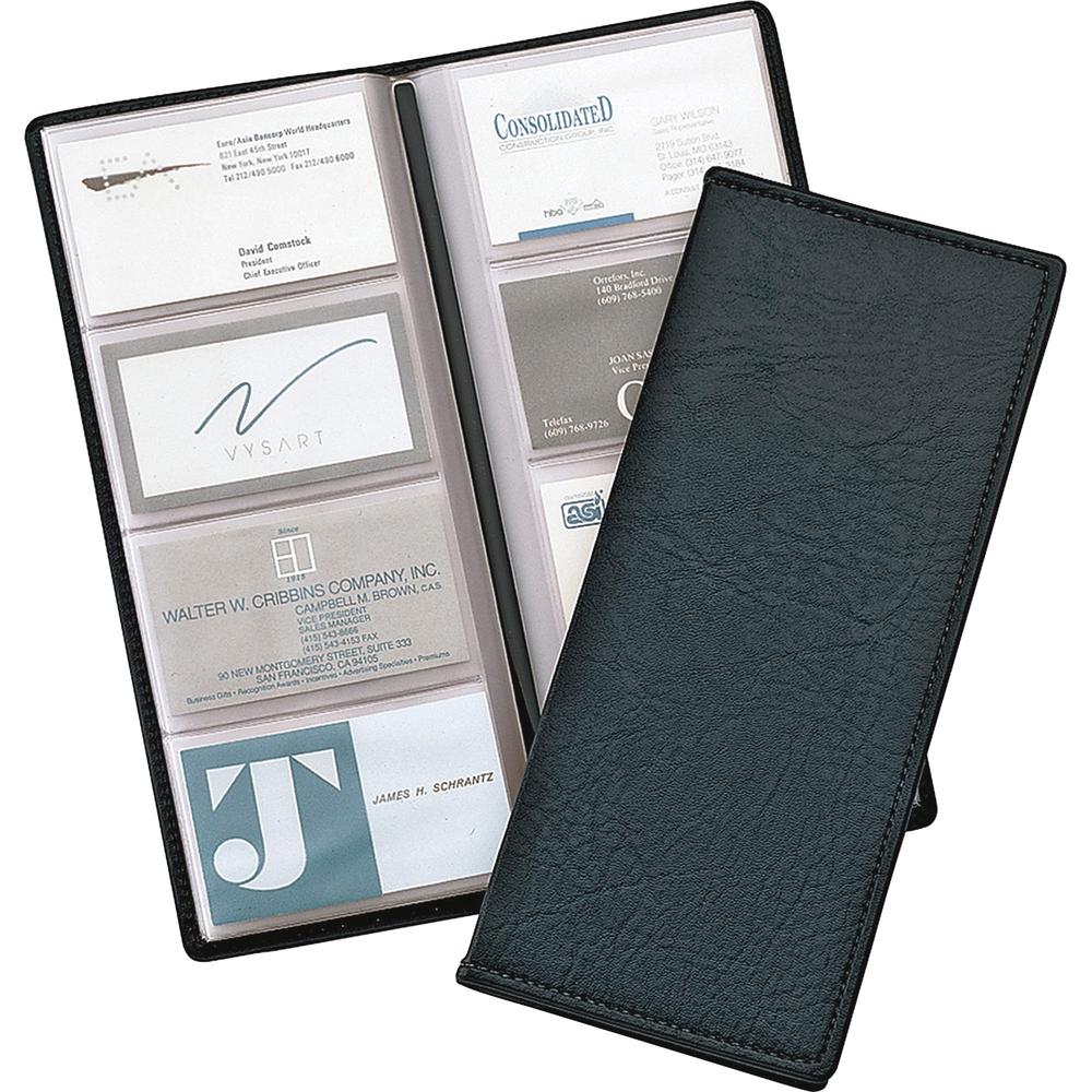 Cardinal Sewn 96 Card File - 96 Capacity - 4.25" Width x 10.38" Length - Black Vinyl Cover. Picture 5