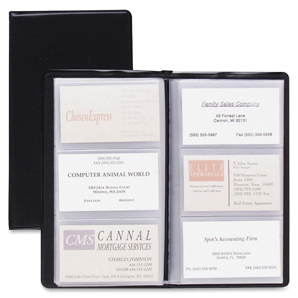 Cardinal Business Card File - 72 Capacity - 4.38" Width x 7.75" Length - Black Vinyl Cover. Picture 3