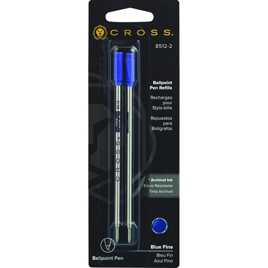 Cross Standard Ballpoint Pen Refills - Fine Point - Blue Ink - 2 / Pack. Picture 2