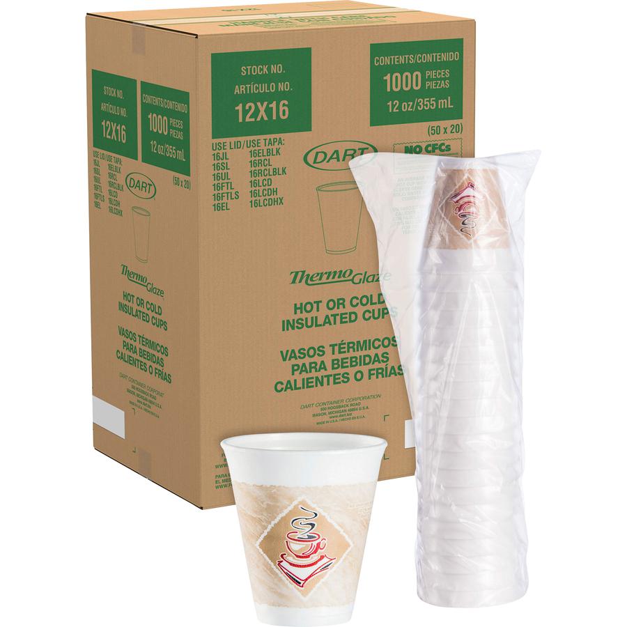 Dart 12 oz Cafe G Design Insulated Foam Cups - 20 / Bag - 50 / Carton - Brown, Red - Foam - Cold Drink, Hot Drink. Picture 7