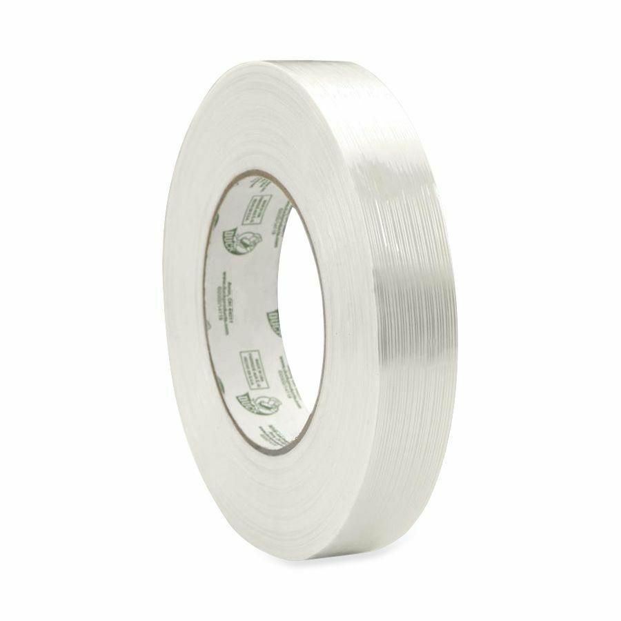 Duck Brand Premium Grade Filament Strapping Tape - 60 yd Length x 1" Width - Fiberglass Filament - Adhesive Backing - For Sealing, Bundling - 1 / Roll - White. Picture 2