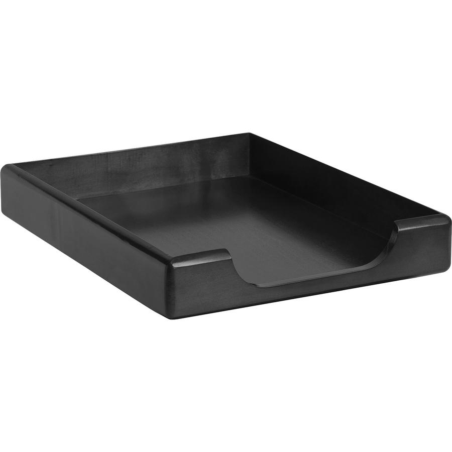 Rolodex Wood Tones Front-loading Letter Trays - 1 Tier(s) - 2" Height x 13.5" Width x 10.5" DepthDesktop - Black - Wood - 1 Each. Picture 4
