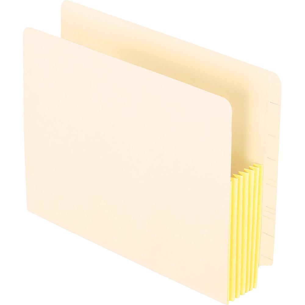 Pendaflex Letter Recycled File Pocket - 8 1/2" x 11" - 5 1/4" Expansion - Manila, Tyvek - Manila - 10% Recycled - 10 / Box. Picture 2