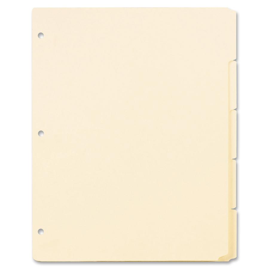 Oxford Ring Book Index Sheets - 5 x Divider(s) - Blank Tab(s) - 5 Tab(s)/Set - 8.5" Divider Width x 11" Divider Length - 3 Hole Punched - Manila Tab(s) - Recycled - Punched, Acid-free - 20 / Box. Picture 3
