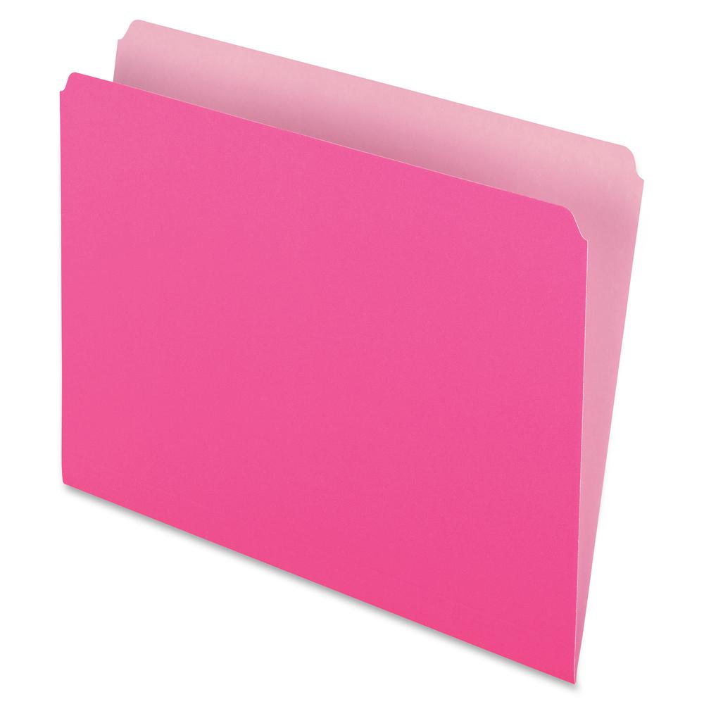 Pendaflex Letter Recycled Top Tab File Folder - 8 1/2" x 11" - Pink - 30% Recycled - 100 / Box. Picture 2