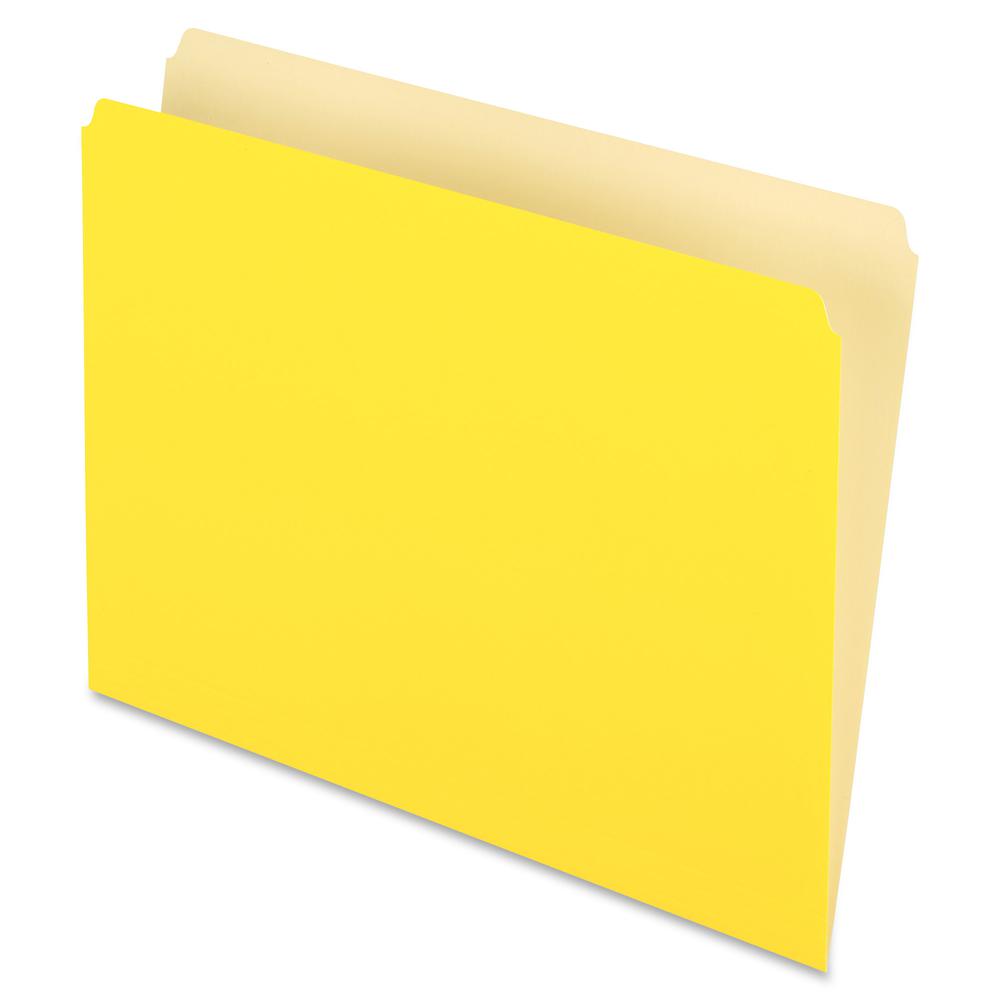 Pendaflex Letter Recycled Top Tab File Folder - 8 1/2" x 11" - Yellow - 30% Recycled - 100 / Box. Picture 2