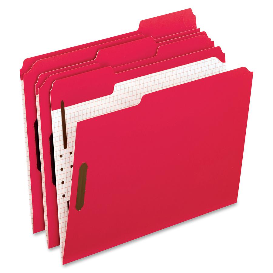 Pendaflex 1/3 Tab Cut Letter Recycled Top Tab File Folder - 8 1/2" x 11" - 2" Expansion - 2 Fastener(s) - 2" Fastener Capacity for Folder - Top Tab Location - Assorted Position Tab Position - Red - 10. Picture 2