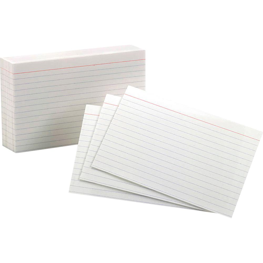 Oxford Ruled Index Cards - 4" x 6" - 85 lb Basis Weight - 100 / Pack - SFI. Picture 2