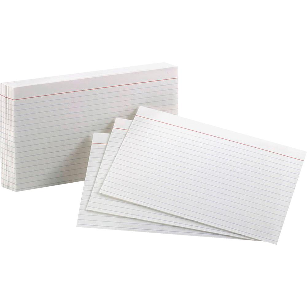 Oxford Ruled Index Cards - 5" x 8" - 85 lb Basis Weight - 100 / Pack - SFI. Picture 3