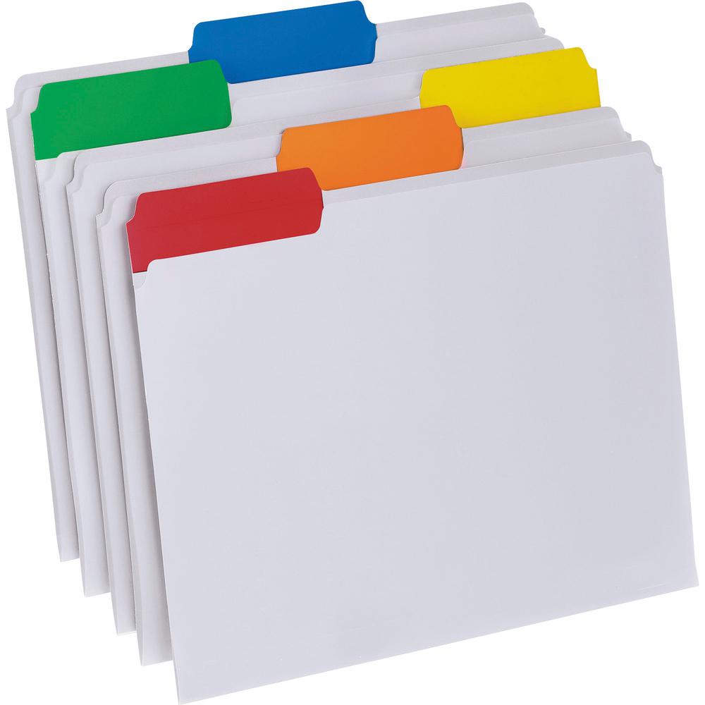 Pendaflex EasyView 1/3 Tab Cut Letter Top Tab File Folder - 8 1/2" x 11" - Top Tab Location - Assorted Position Tab Position - Poly - Clear - 25 / Box. Picture 2