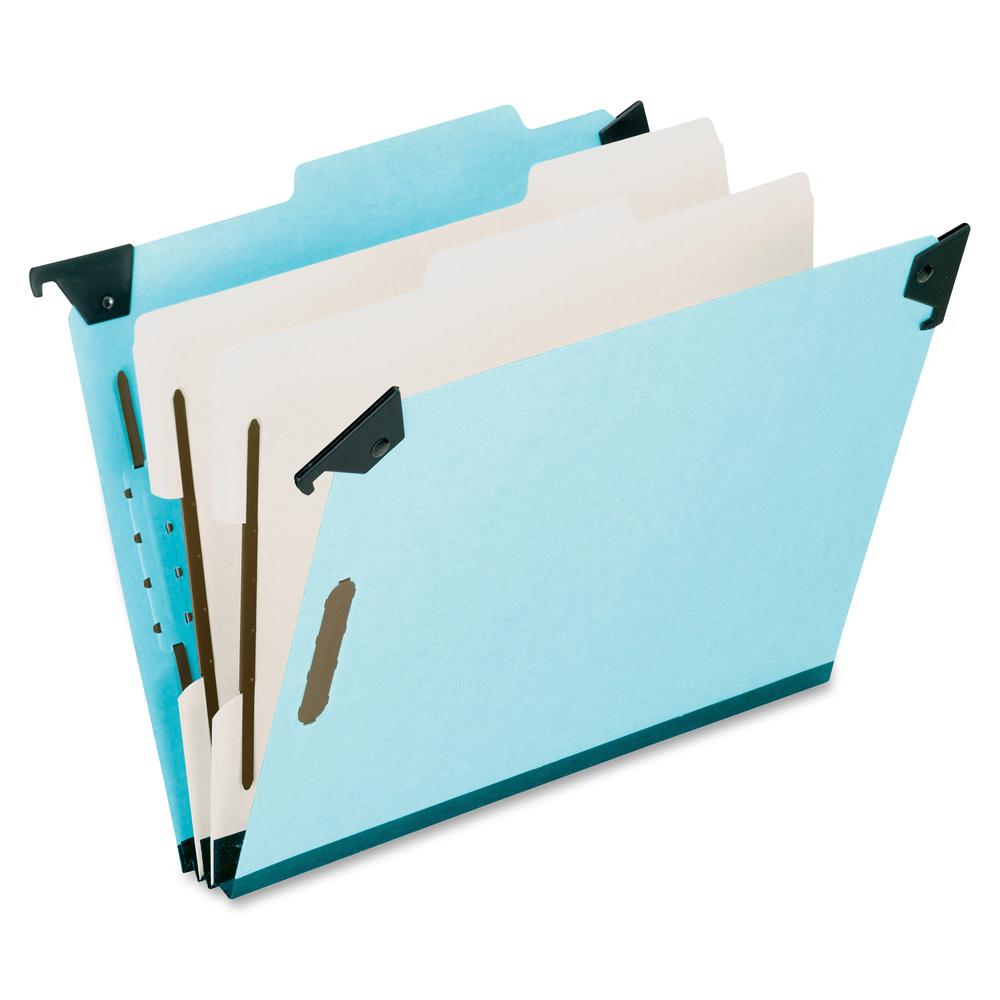 Pendaflex Legal Recycled Classification Folder - 8 1/2" x 14" - 2" Expansion - 2 3/4" Fastener Capacity for Folder - 2 Divider(s) - Pressboard, Tyvek - Blue - 65% Recycled. Picture 2