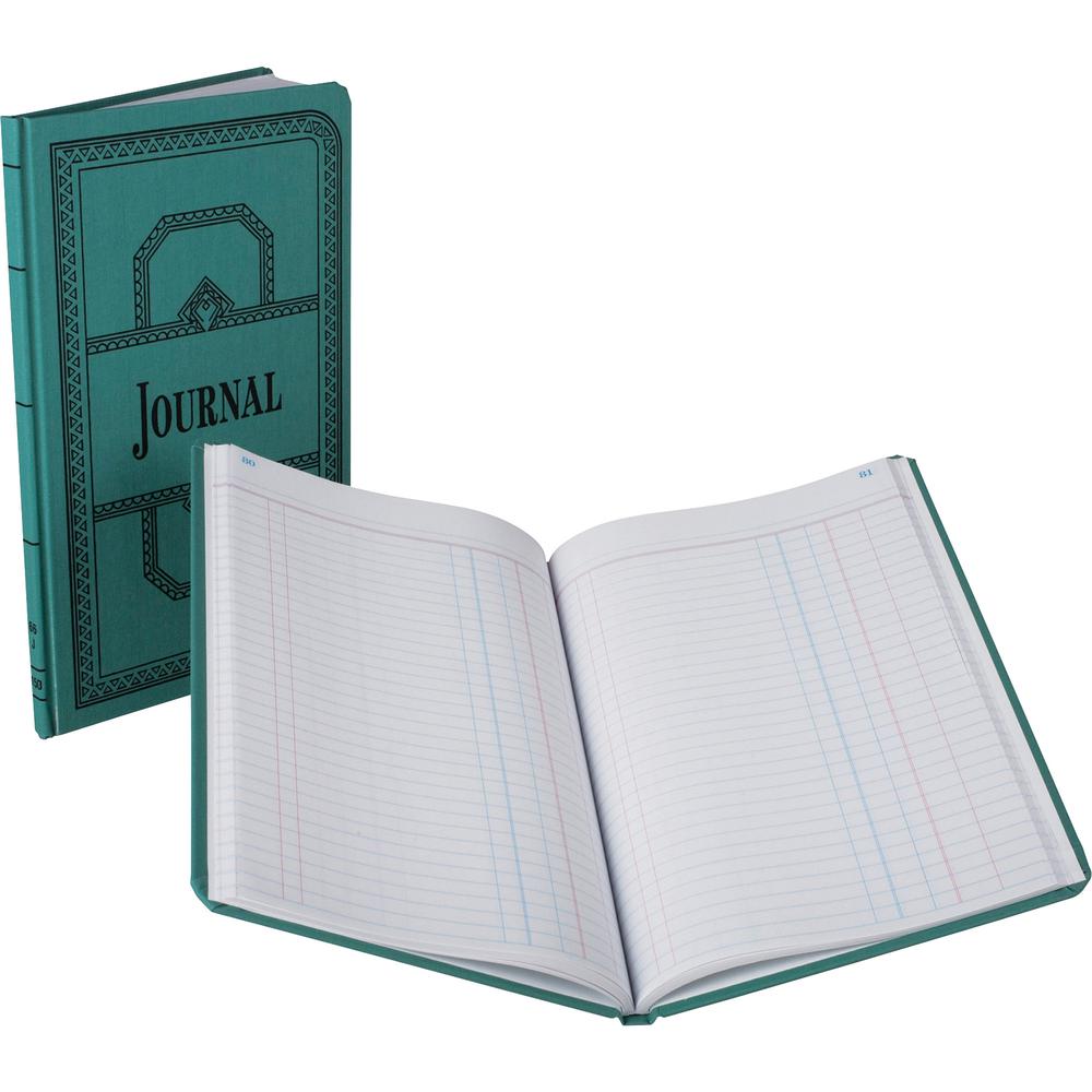Boorum & Pease Boorum 66 Series Blue Canvas Journal Books - 150 Sheet(s) - Thread Sewn - 7.62" x 12.12" Sheet Size - Blue - White Sheet(s) - Blue, Red Print Color - Blue Cover - 1 Each. Picture 2