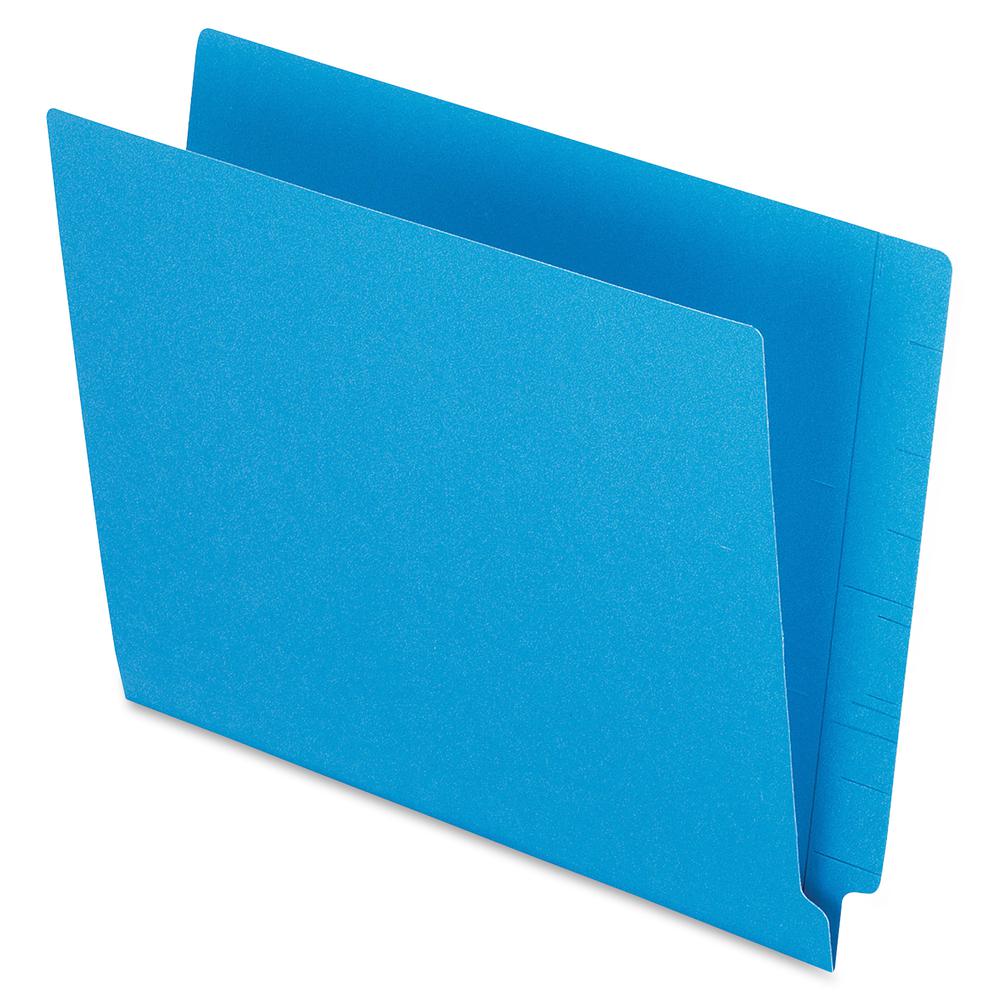 Pendaflex Letter Recycled End Tab File Folder - 8 1/2" x 11" - 3/4" Expansion - Blue - 10% Recycled - 100 / Box. Picture 2