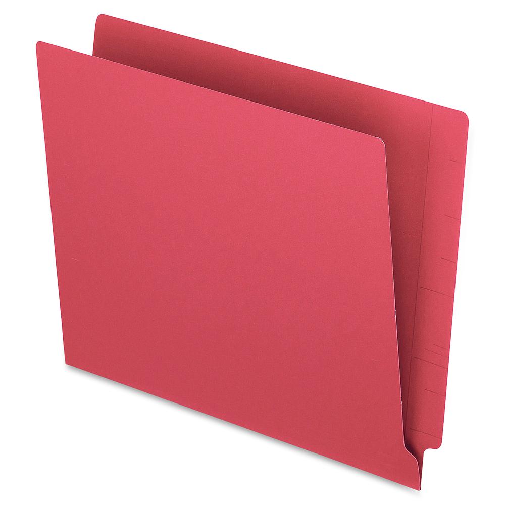 Pendaflex Letter Recycled End Tab File Folder - 8 1/2" x 11" - Red - 10% Recycled - 100 / Box. Picture 2