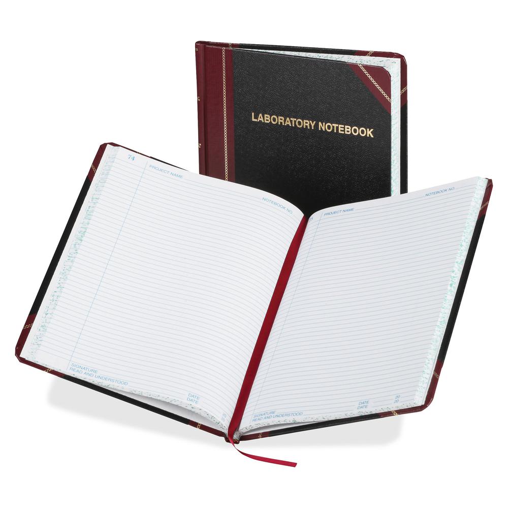 Boorum & Pease Boorum Laboratory Record Notebooks - 150 Sheets - Sewn - 8 1/8" x 10 3/8" - White Paper - BlackFabrihide Cover - Acid-free, Hard Cover, Water Proof - 1 Each. Picture 2