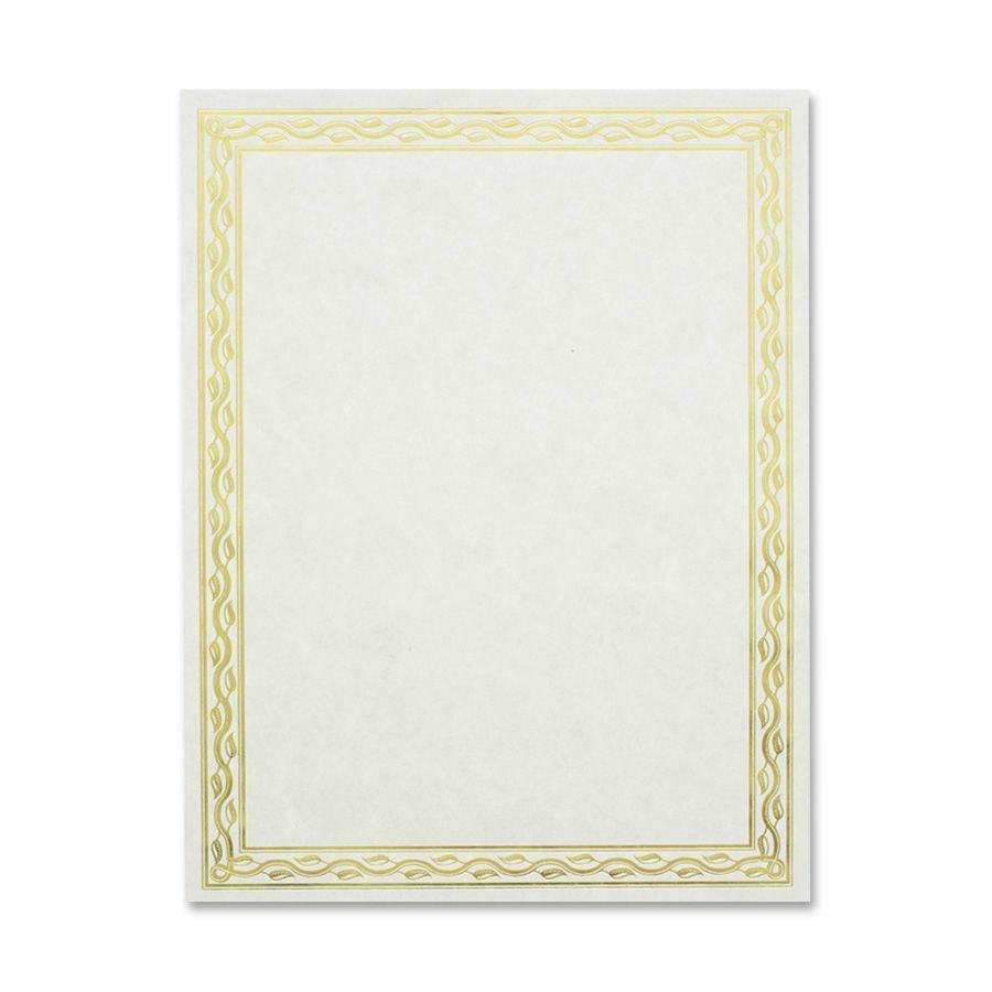 Geographics Premium Gold Foil Border Certificates - 28 lb Basis Weight - 8.5" x 11" - Inkjet, Laser Compatible - Gold with Gold Border - Parchment Paper - 12 / Pack. Picture 2