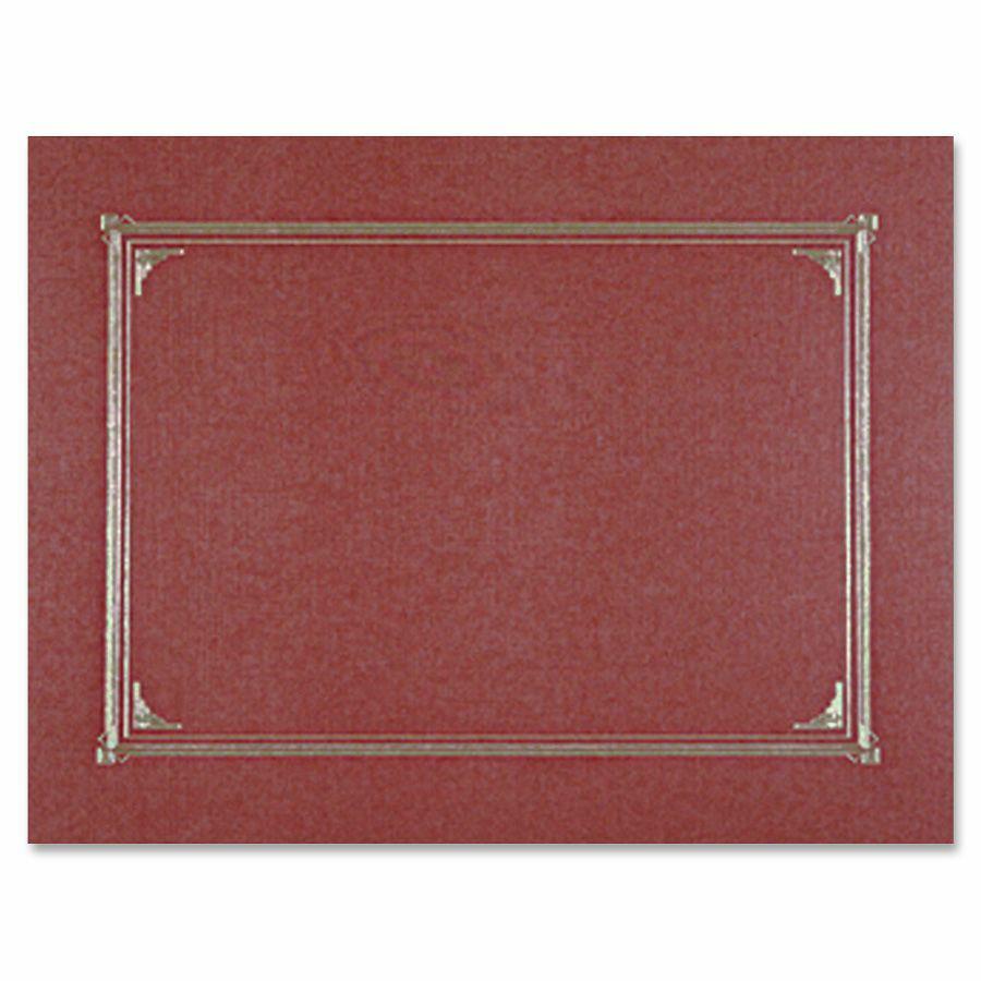 Geographics Letter, A4 Recycled Certificate Holder - 8 1/2" x 11" , 10" x 8" , 8 17/64" x 11 11/16" - Linen - Burgundy - 30% Recycled - 6 / Pack. Picture 2