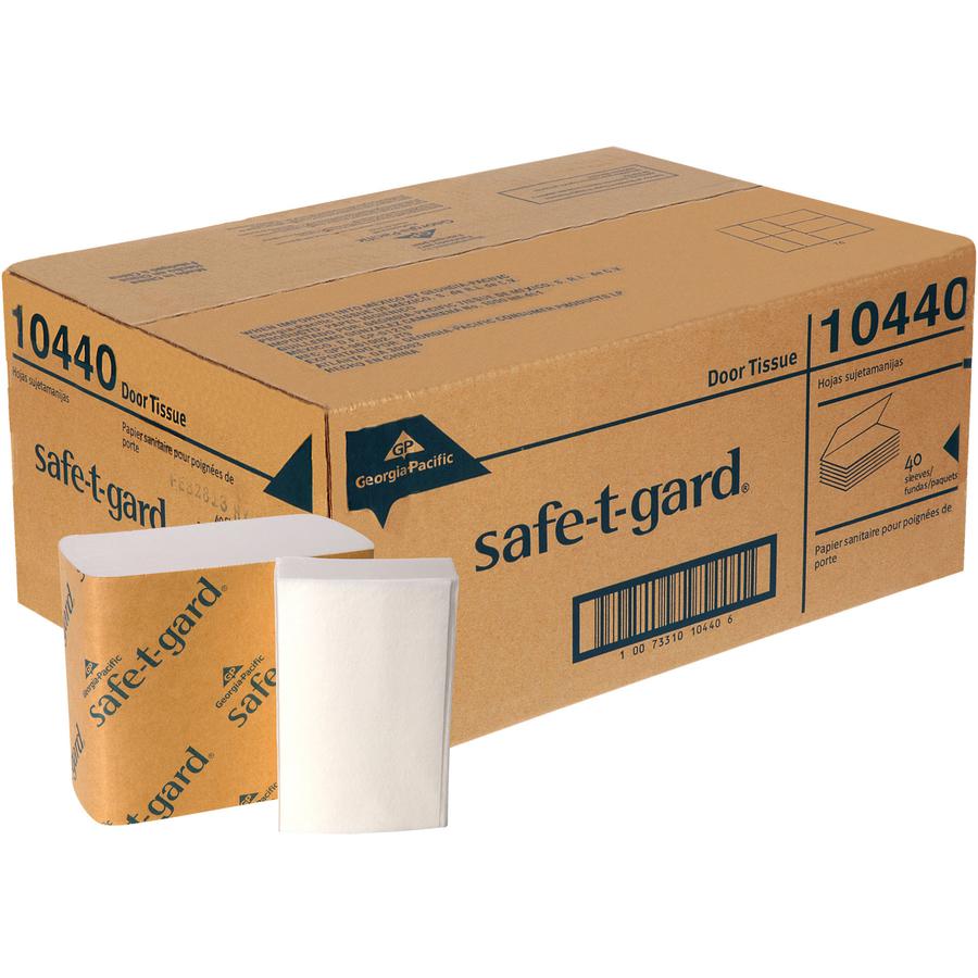 Safe-T-Gard&reg; Door Tissue Dispenser Refill - 4" x 10" - White - 200 Per Pack - 40 / Carton. Picture 6
