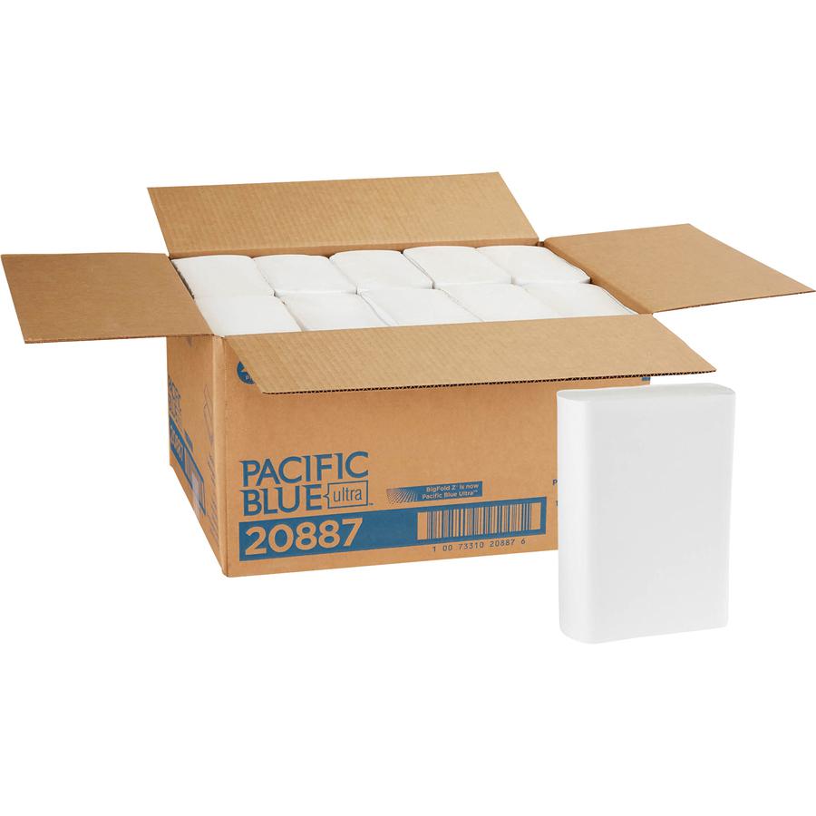 Pacific Blue Ultra Big Fold Z Premium Paper Towels - 1 Ply - 10.40" x 10.80" - White - 220 Per Pack - 10 / Carton. Picture 5