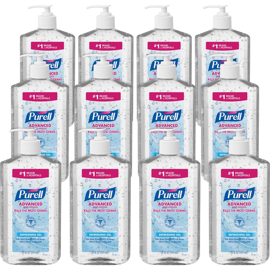 PURELL&reg; Advanced Hand Sanitizer - Clean Scent - 20 fl oz (591.5 mL) - Pump Bottle Dispenser - Hand, Skin - Moisturizing - Clear - Triclosan-free, Paraben-free, Phthalate-free - 12 / Carton. Picture 4