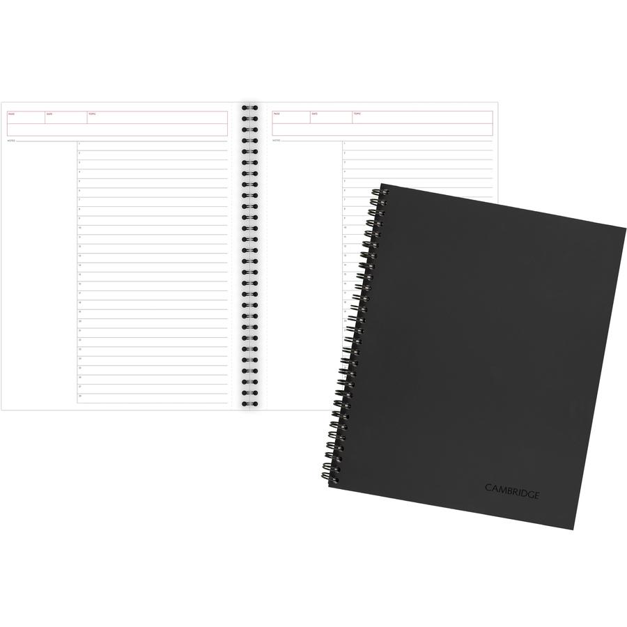 Mead 1 - Subject Action Planner Notebook - Letter - 80 Sheets - Double Wire Spiral - 0.34" Ruled - 20 lb Basis Weight - Letter - 8 1/2" x 11" - White Paper - Black Binding - BlackLinen Cover - Bond Pa. Picture 5