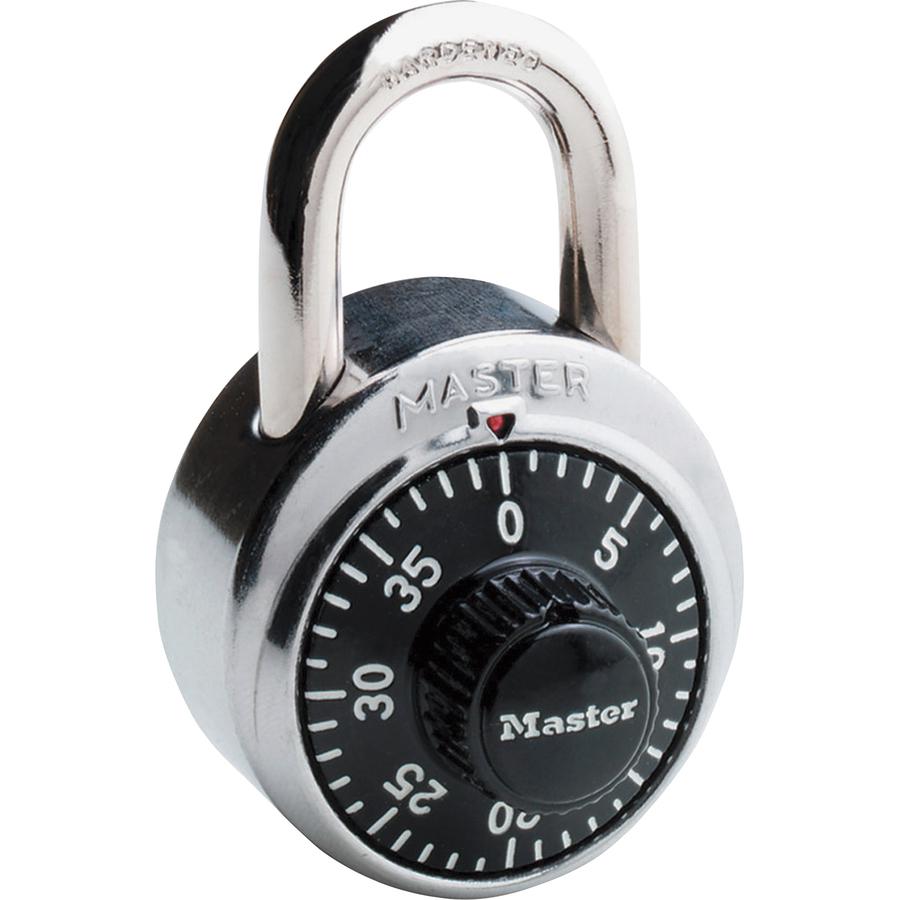 Master Lock Combination Lock - 3 Digit - 0.28" Shackle Diameter - Cut Resistant, Rust Resistant - Steel - 1 Each. Picture 2