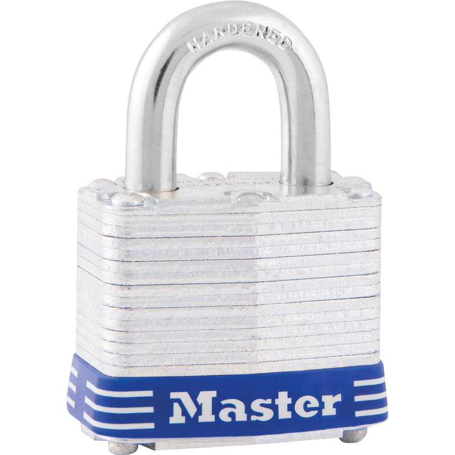 Master Lock High Security Padlock - Keyed Different - 0.28" Shackle Diameter - Cut Resistant, Rust Resistant - Steel - Silver - 1 Each. Picture 2