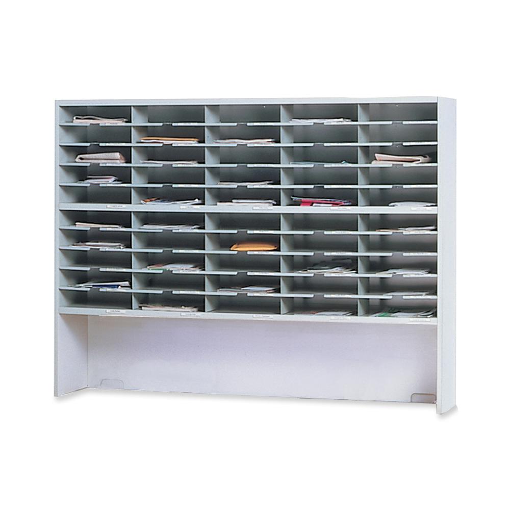 Mayline Mailflow-T-Go Mailroom System - 50 Compartment(s) - 2 Tier(s) - Compartment Size 2.63" x 11.63" x 13.25" - 46.3" Height x 60" Width x 13.3" Depth - Desktop - 30% Recycled - Steel - 1 Each. Picture 3