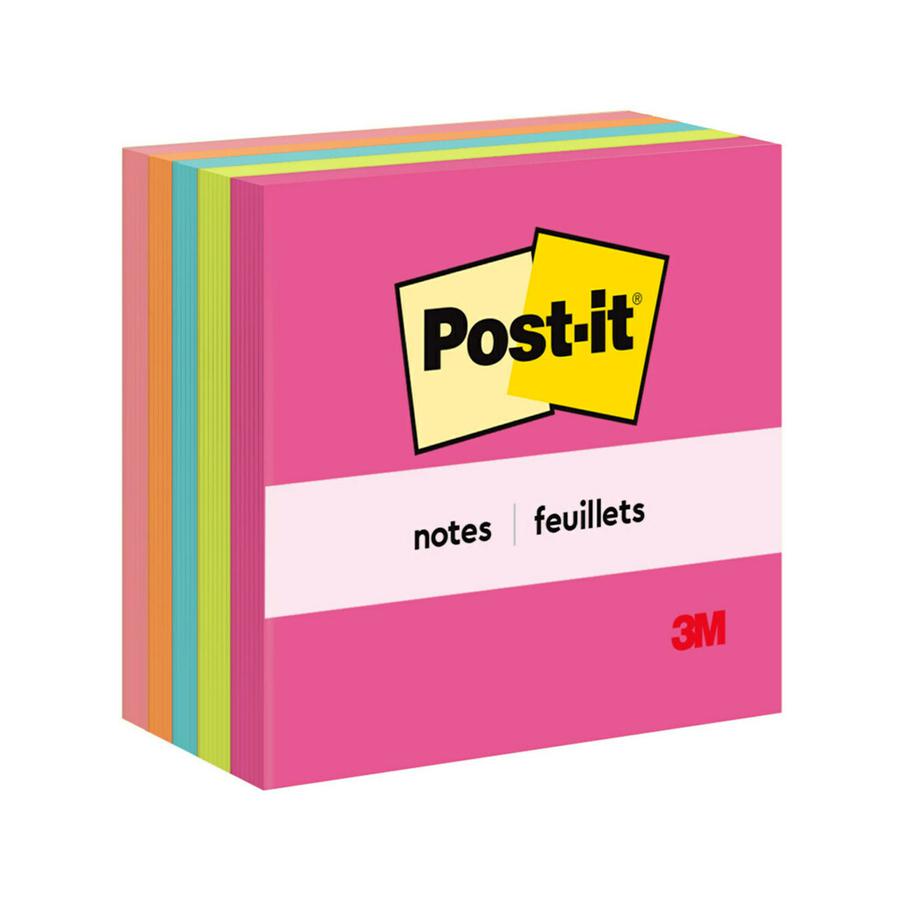 Post-it&reg; Notes - Poptimistic Color Collection - 500 - 3" x 3" - Square - 100 Sheets per Pad - Unruled - Power Pink, Acid Lime, Aqua Splash, Vital Orange, Guava - Paper - Self-adhesive, Repositiona. Picture 5