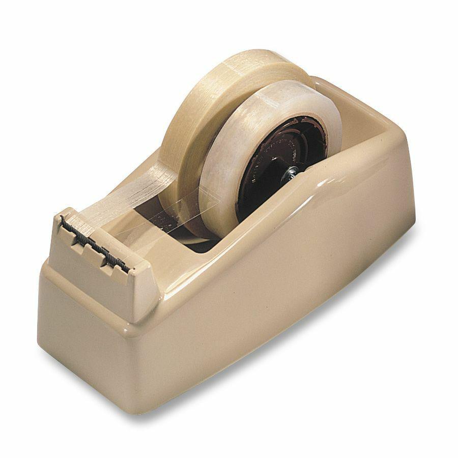 Scotch Heavy-Duty Dispenser - Holds Total 2 Tape(s) - 3" Core - Refillable - Plastic - Beige - 1 Each. Picture 2
