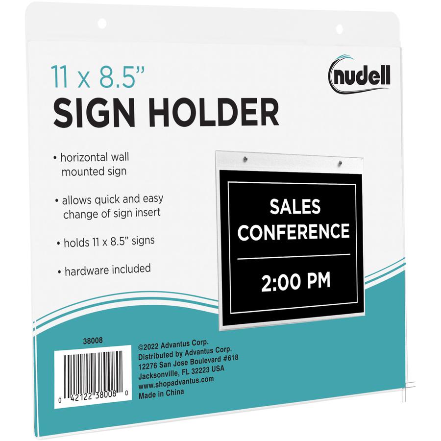 Golite nu-dell Sign Holder - Support 11" x 8.50" Media - Horizontal - Plastic - 1 Each - Clear. Picture 6