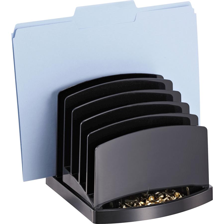 Officemate 2200 Series Incline Sorter - 6 Compartment(s) - 6.4" Height x 7.5" Width x 7.5" Depth, Desktop - Black - Plastic - 1 Each. Picture 7