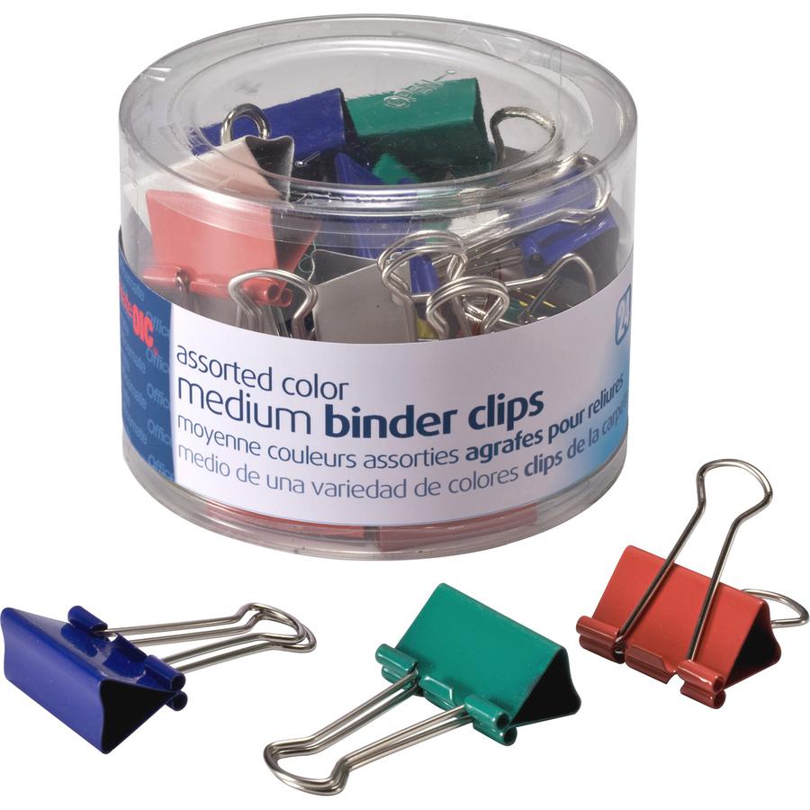 Officemate Binder Clips, Medium - Medium - 0.63" Size Capacity - 24 / Pack - Assorted. Picture 2