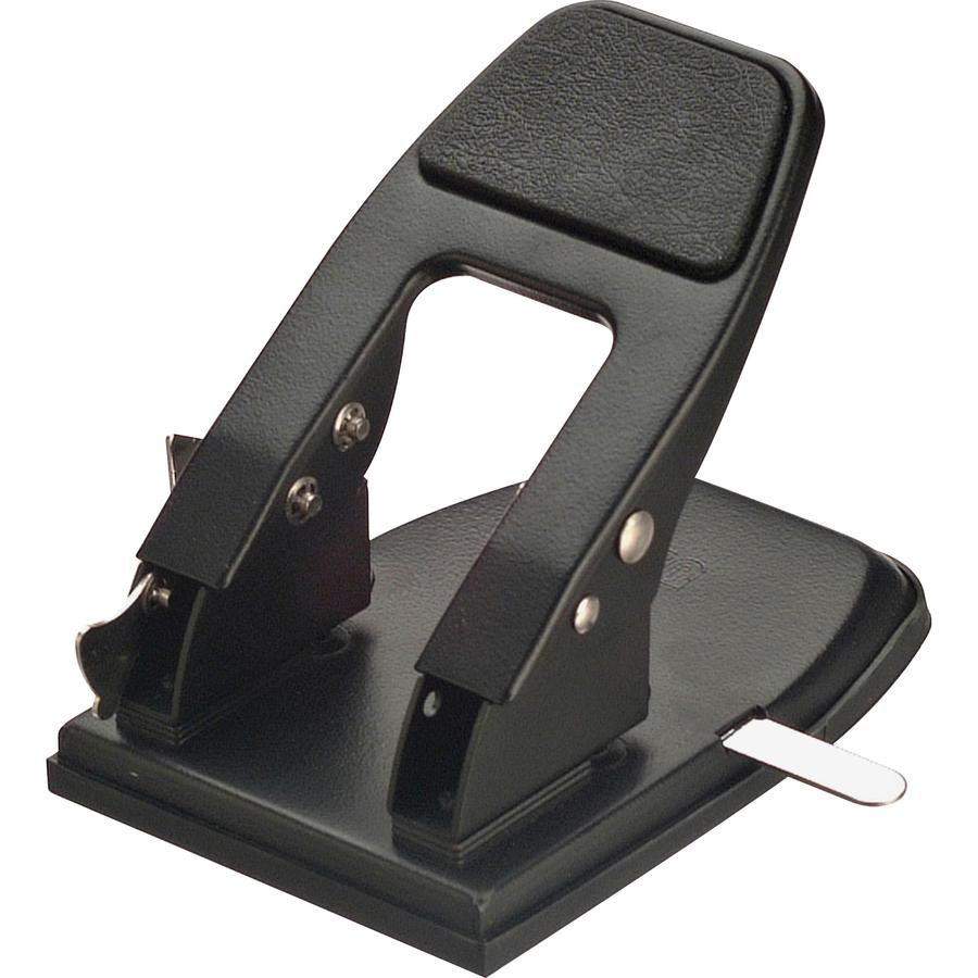 Officemate Heavy-Duty 2-Hole Punch - 2 Punch Head(s) - 50 Sheet of 20lb Paper - 1/4" Punch Size - Steel - Black. Picture 3