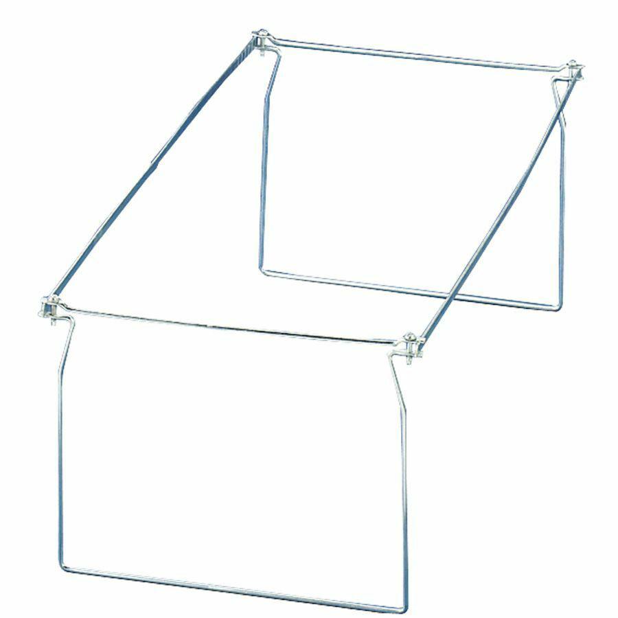 Officemate Hanging Folder Frames, 6 Sets - Letter - 24"-27" Long - Steel - Stainless Steel - 6 / Box. Picture 4
