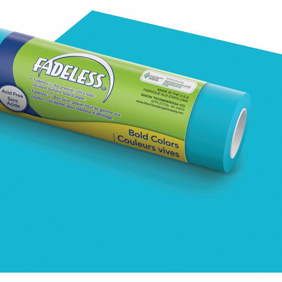 Fadeless Bulletin Board Art Paper - ClassRoom Project, Home Project, Office Project - 48"Width x 50 ftLength - 1 / Roll - Azure Blue. Picture 4