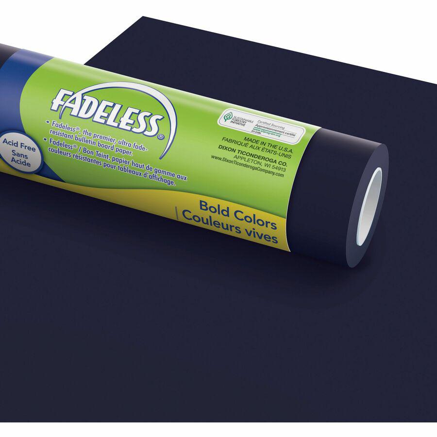 Fadeless Bulletin Board Art Paper - ClassRoom Project, Home Project, Office Project - 3"Height x 48"Width x 50 ftLength - 1 / Roll - Rich Blue. Picture 2