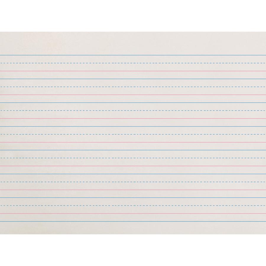 Zaner-Bloser Dotted Midline Newsprint Paper - 500 Sheets - 0.63" Ruled - Unruled - 10 1/2" x 8" - White Paper - Grade - 500 / Pack. Picture 2