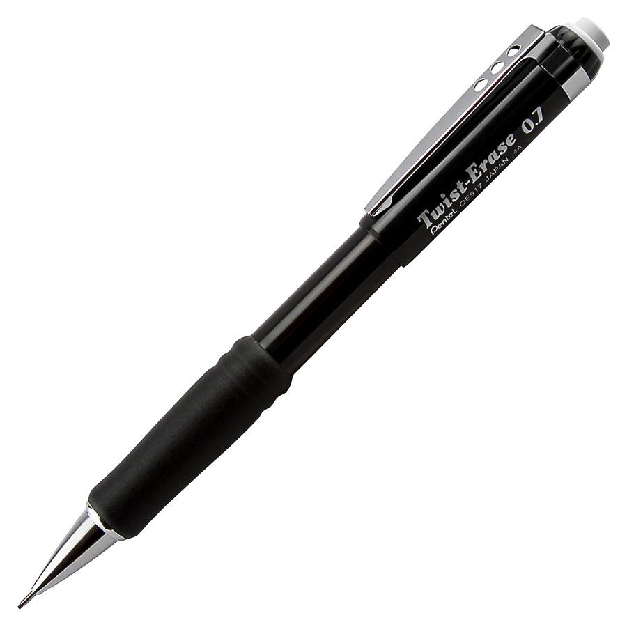 Pentel Twist-Erase III Mechanical Pencil - HB Lead - 0.7 mm Lead Diameter - Refillable - Black Barrel - 1 Each. Picture 2
