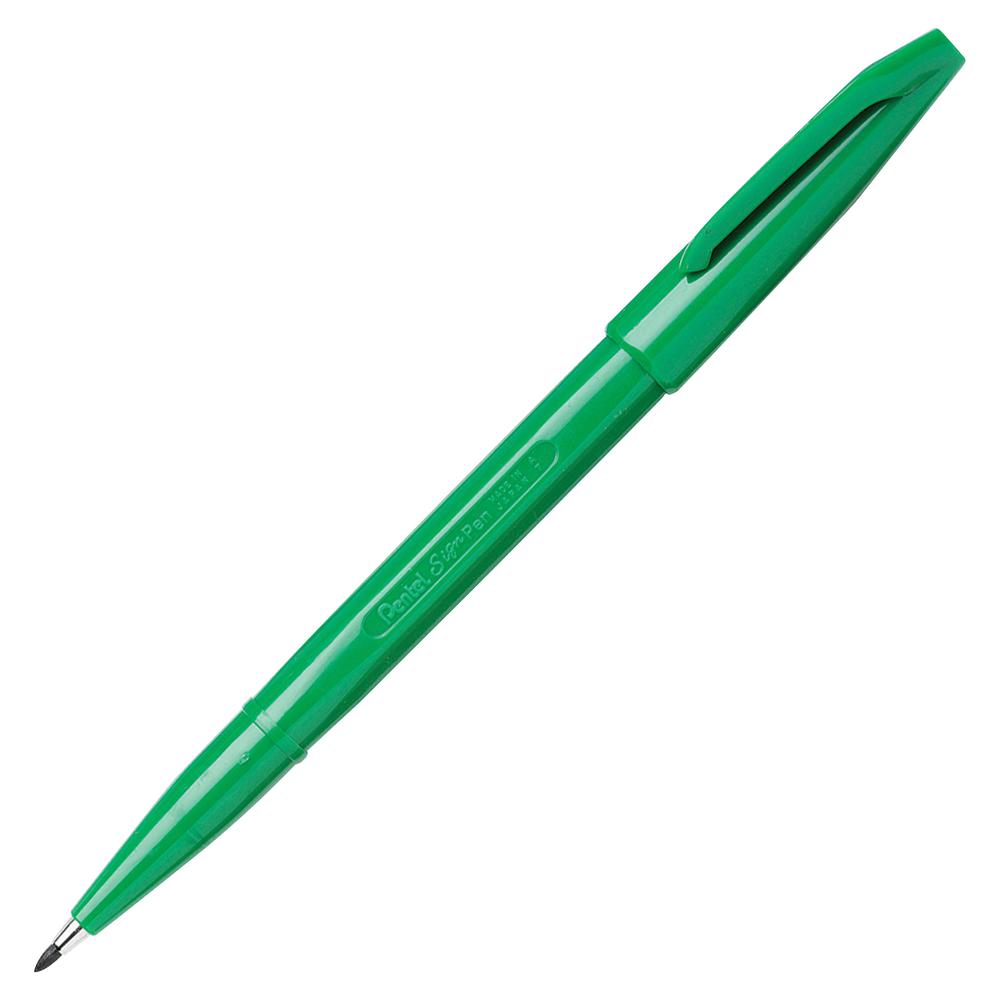 Pentel Fiber-tipped Sign Pens - Bold Pen Point - Green Water Based Ink - Fiber Tip - 1 Dozen. Picture 4