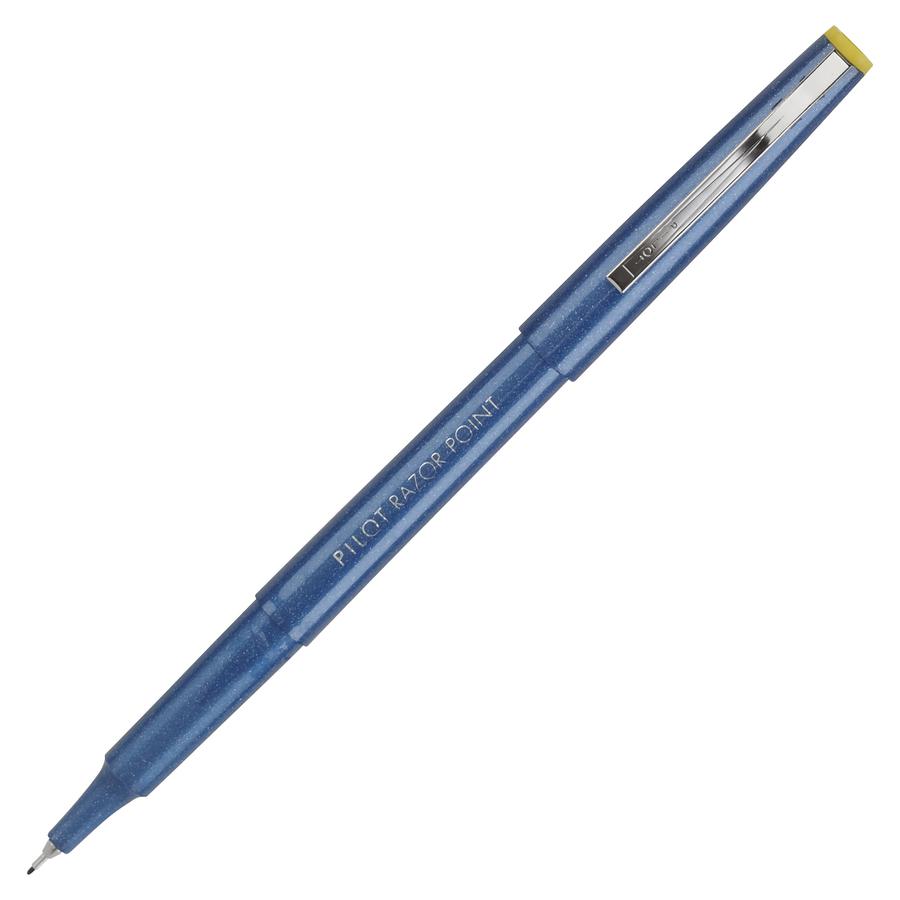 Pilot Razor Point Marker Pens - Extra Fine Pen Point - 0.3 mm Pen Point Size - Blue - Blue Plastic Barrel - Metal Tip - 1 Dozen. Picture 3