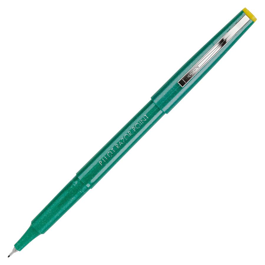 Pilot Razor Point Marker Pens - Extra Fine Pen Point - 0.3 mm Pen Point Size - Green - Green Plastic Barrel - Metal Tip - 1 Dozen. Picture 2