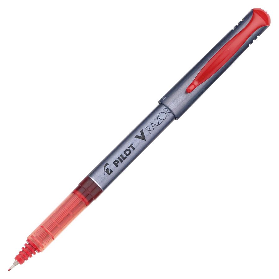 Pilot V Razor Point Marker Pens - Extra Fine Pen Point - 0.5 mm Pen Point Size - Red - Clear Plastic Barrel - 1 Dozen. Picture 2